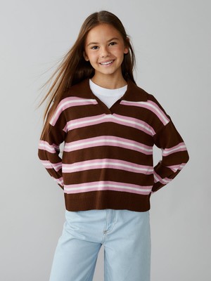 Lc Waikiki Yeni Sezon Polo Yaka Kız Çocuk Triko Kazak