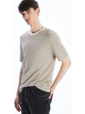 Lc Waikiki Yeni Sezon Bisiklet Yaka Çizgili Erkek Tişört