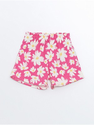 Lc Waikiki Yeni Sezon Beli Lastikli Çiçekli Kız Bebek Şort