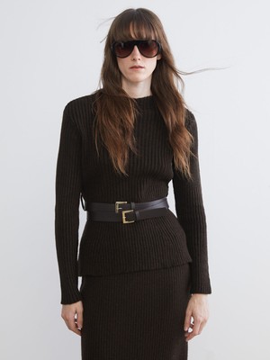 Lc Waikiki Yeni Sezon Dik Yaka Kemerli Kadın Triko Kazak