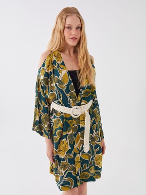 Lc Waikiki Yeni Sezon Şal Yaka Desenli Vual Kadın Kimono