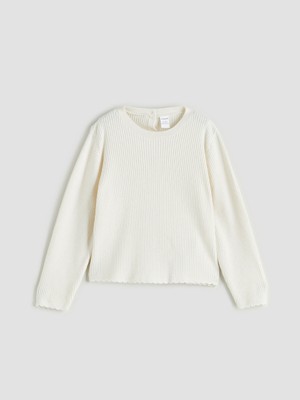 Lc Waikiki Yeni Sezon Bisiklet Yaka Basic Kız Çocuk Triko Kazak