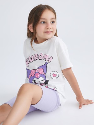 Lc Waikiki Yeni Sezon Kuromi Baskılı Kız Bebek Tişört ve Tayt 2'li