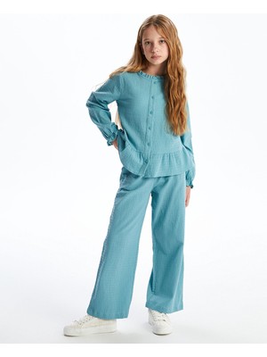 Lc Waikiki Yeni Sezon Beli Lastikli Dokulu Kız Çocuk Pantolon