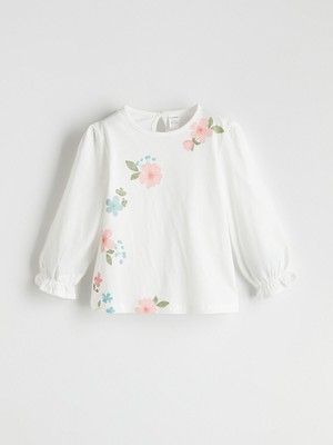 Lc Waikiki Yeni Sezon Bisiklet Yaka Çiçekli Kız Çocuk Bluz