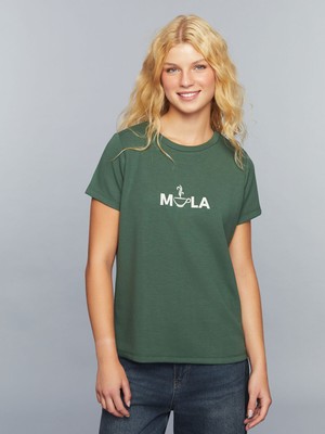 Lc Waikiki Yeni Sezon Bisiklet Yaka Slogan Baskılı Kadın Tişört