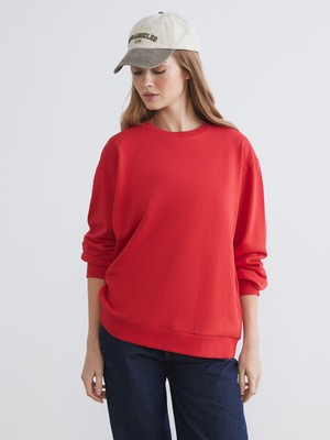 Lc Waikiki Yeni Sezon Bisiklet Yaka Oversize Kadın Sweatshirt