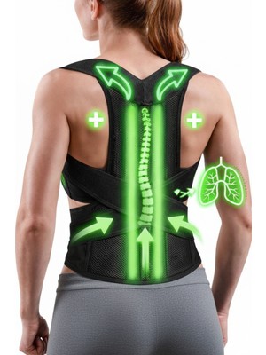 Baffhome Kadın Erkek Dik Duruş Korsesi Dik Durmak Yürümek Için Kamburluk Kifoz Önleyici Balenli