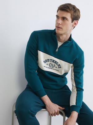 Lc Waikiki Yeni Sezon Dik Yaka Baskılı Erkek Sweatshirt