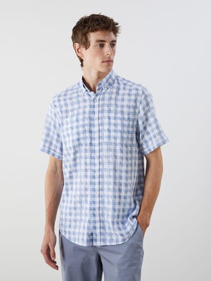 Lc Waikiki Yeni Sezon Regular Fit Kısa Kollu Ekose Armürlü Erkek Gömlek
