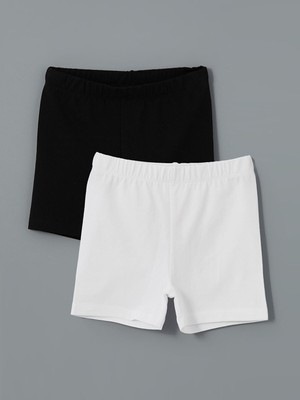 Lc Waikiki Yeni Sezon Beli Lastikli Kısa Kız Çocuk Tayt 2'li