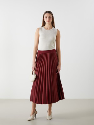 Lc Waikiki Yeni Sezon Beli Lastikli Saten Kadın Pileli Etek