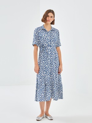 Lc Waikiki Yeni Sezon Desenli Kadın Gömlek Elbise