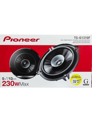 Pioneer 13 cm TS-G1310F 230Watt Kapı Hoparlörü Yeni Seri Kolonu 2 Adet Kapaklı Model Siyah Plastik
