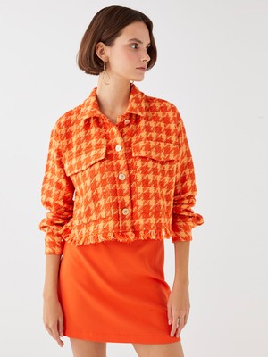 Lc Waikiki Yeni Sezon Desenli Uzun Kollu Tüvit Oversize Kadın Gömlek Ceket