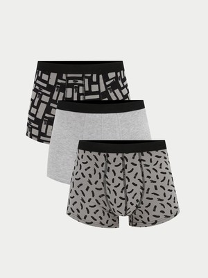 Lc Waikiki Yeni Sezon Standart Kalıp Desenli Erkek Boxer 3'lü