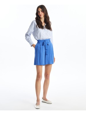 Lc Waikiki Yeni Sezon Beli Lastikli Keten Karışımlı Kadın Şort