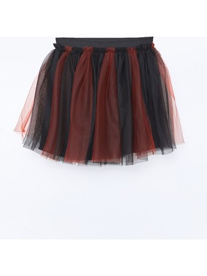 Lc Waikiki Siyah Tütü Etek Beli Lastikli Kız Bebek Dantel Kumaş Kısa Tasarım