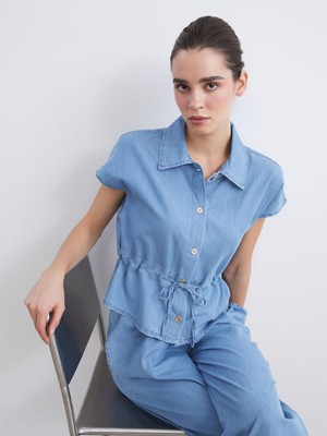 Lc Waikiki Yeni Sezon Gömlek Yaka Kadın Jean Yelek