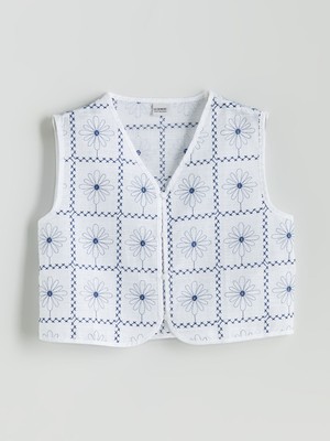 Lc Waikiki Yeni Sezon V Yaka Çiçekli Kız Çocuk Yelek