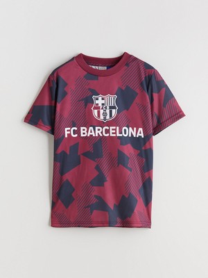 Lc Waikiki Yeni Sezon Bisiklet Yaka Barcelona Baskılı Erkek Çocuk Tişört