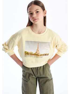Lc Waikiki Yeni Sezon Bisiklet Yaka Kız Çocuk Sweatshirt
