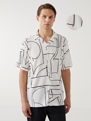 Lc Waikiki Yeni Sezon Regular Fit Kısa Kollu Desenli Erkek Gömlek