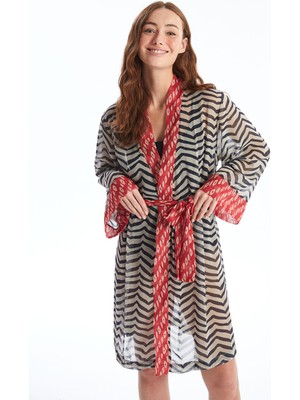Lc Waikiki Yeni Sezon Şal Yaka Desenli Uzun Kollu Kadın Kimono