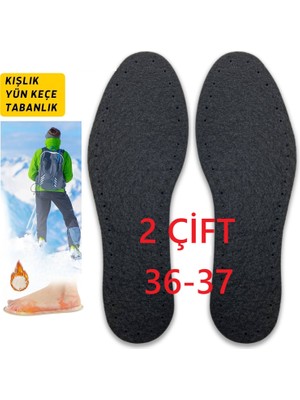 Mawrond 2 ÇİFT- 36-37 Numara, Siyah Renk, Kalın Keçe, Sert,Termal, Sıcak Tutan, Ayakkabı da ki Boşluğu Alan Keçe, Bot, Çizme Tabanlığı