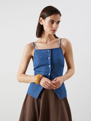 Lc Waikiki Yeni Sezon Kare Yaka Kadın Jean Yelek