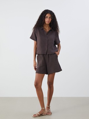 Lc Waikiki Yeni Sezon Beli Lastikli Dokulu Kadın Şort