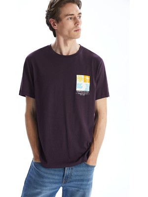 Lc Waikiki Yeni Sezon Bisiklet Yaka Kısa Kollu Baskılı Penye Erkek Tişört