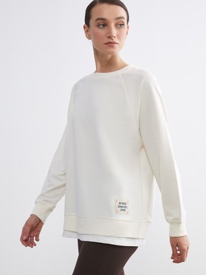 Lc Waikiki Yeni Sezon Bisiklet Yaka Oversize Kadın Sweatshirt