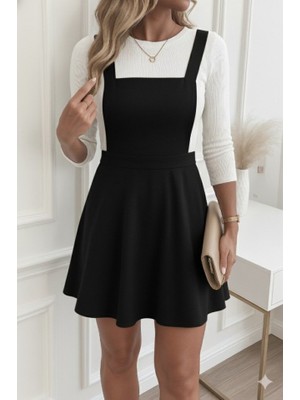 Yeşil Sarmaşık Kadın Askılı Sırttan Çapraz Detaylı Kısa Kiloş Kadife Mini Elbise