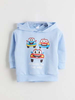 Lc Waikiki Yeni Sezon Kapüşonlu Baskılı Kız Çocuk Sweatshirt