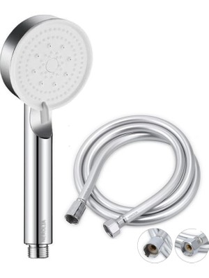 Shop A Way Nerolıa Turbo Yüksek Basınçlı Duş Seti - Su Tasarruflu Masaj Başlığı ve Pvc Banyo Hortumu ile (Renk