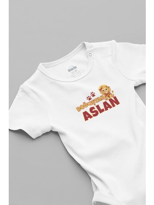 Overoz Doğuştan Aslan Yazılı Aslan Taraftar Bebek Body  5627-4