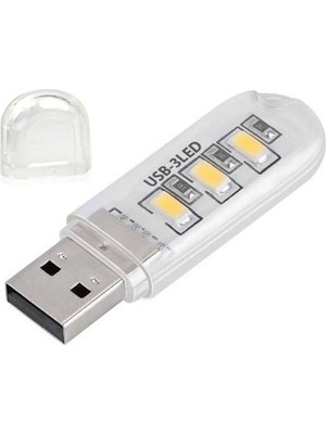 SHC4200 PM-34390 Flash Bellek Görünümlü Taşınabilir 3 LED Beyaz Işık USB Gece Lambası