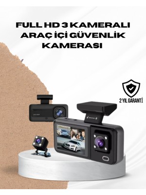 Novytech Wi-Fi Bağlantılı Full Hd Araç Kamera Seti 3 Kameralı Park Koruma ve Döngü Kayıt