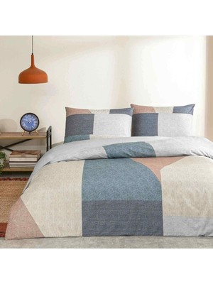 Hype Store Hugh Renkli Klişe Pamuk Nevresim Takımı, Turkuaz, Tek Kişilik