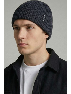 Allunique Unisex Antrasit Yün Kaşmir Karışımlı Bere