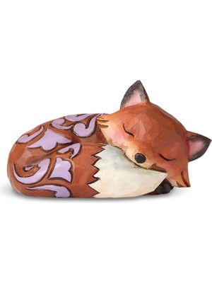 Hype Store Enesco Jim Shore Heartwood Creek Tilki Uyuyan Minyatür Figürin, 4,52 Cm, Çok Renkli