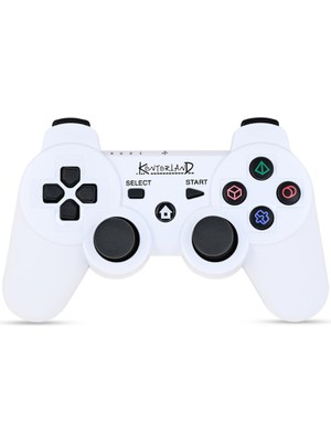 Hype Store Kontorland P3G - Ps3/pc Uyumlu Titreşimli Kablosuz Oyun Kolu Gamepad (Beyaz)