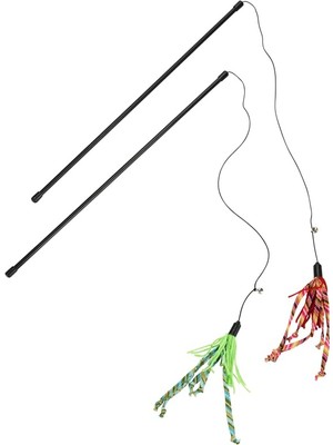 Hype Store Kedi Oltası, Zilli, Yün Ipler Uc, Uzun Dayanıklı IP-70CM, 50CM