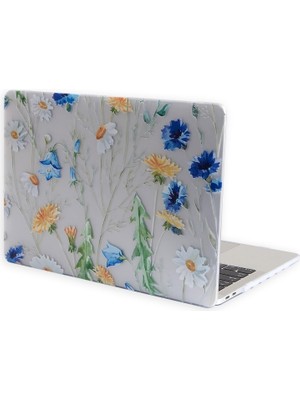 Hype Store MacBook Uyumlu Air 13 Inç Kılıf Çiçek Desenli Mat Tpu Uv Baskı Ince Hafif Darbe Emici Sert Koruma A1