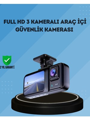 Lowell Home 360° Kapsama Sahip Full Hd Araç Kamerası 3’lü Kayıt Gece Görüşlü Dashcam (40285)