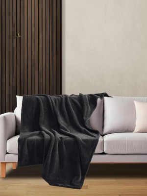 Hype Store Wellsoft Battaniye Televizyon Battaniyesi Peluş Polar Battaniye Tek Kişilik 170 * 230 Siyah