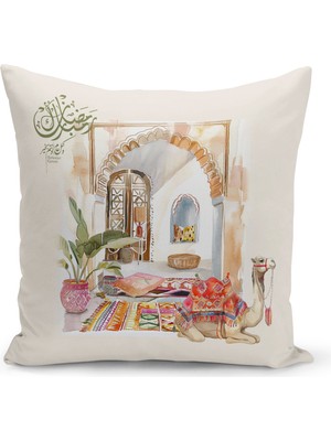 Bertille Home Ramazan Serisi Çift Tarafı Dijital Baskılı Kırlent Kılıfı (Ramadan Cushion Cover)