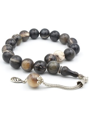 Murty99 Kamçılı Küre Kesim Iri Boy Bufalo Boynuzu Efe Maskot Tesbih 16 mm