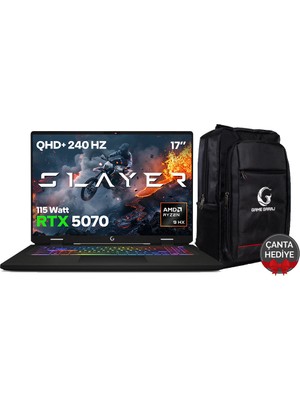 Game Garaj Slayer R9M3D XL-5070 C2 Amd Ryzen 9 9955HX3D 32GB Ram 1tb SSD RTX5070 17" Qhd+ 240Hz IPS Freedos Oyuncu Laptop